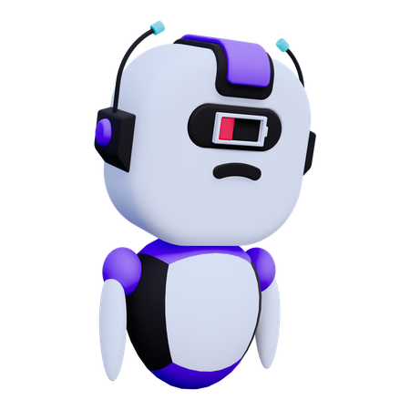 Robot Low Battery  3D Icon