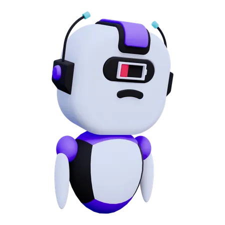 Robot Low Battery  3D Icon