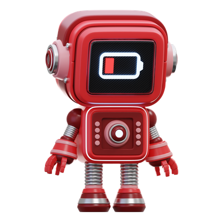Robot Low Battery  3D Icon