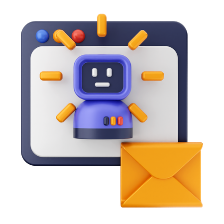 Robot Mail Message  3D Icon