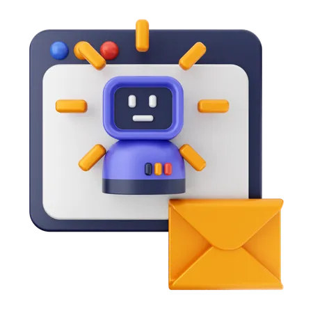 Robot Mail Message  3D Icon