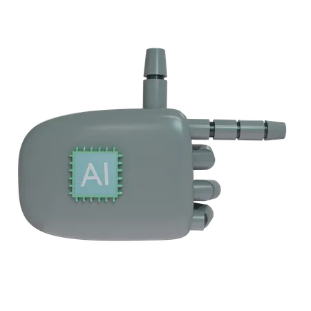 Mano Robot ApuntandoDerecha Gris  3D Icon