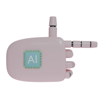 Mano Robot ApuntandoDerecha Rosa  3D Icon