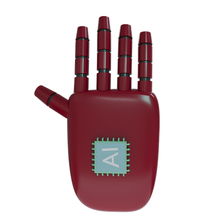 Mano Robot HandUp Burdeos  3D Icon