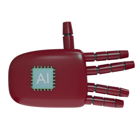 Mano Robot WeirdSign Borgoña  3D Icon