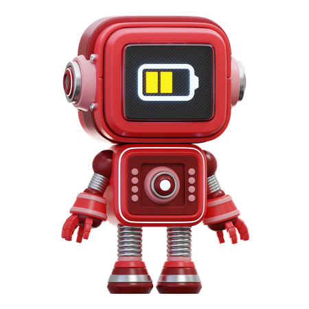 Robot Medium Battery  3D Illustration