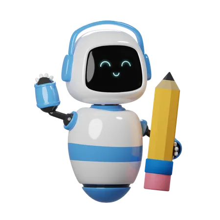 Robot mignon avec une idée créative  3D Icon