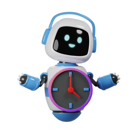 Robot mignon avec le temps  3D Icon