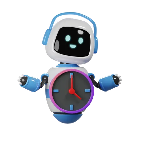 Robot mignon avec le temps  3D Icon