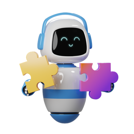 Robot mignon avec puzzle  3D Icon