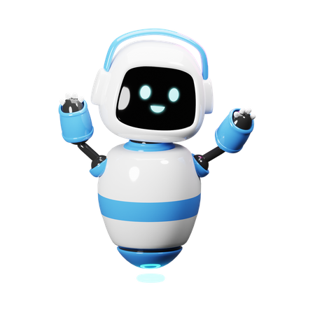 Robot mignon heureux  3D Illustration