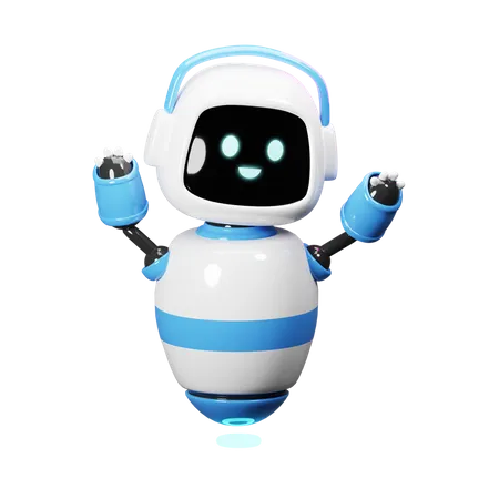 Robot mignon heureux  3D Illustration