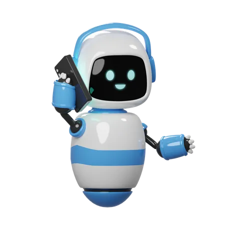 Robot mignon sur appel  3D Icon