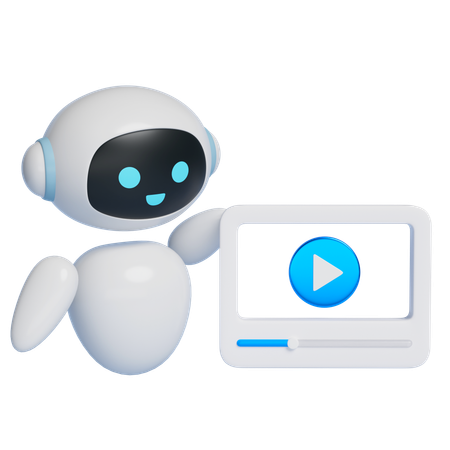 Robot montrant une vidéo  3D Icon