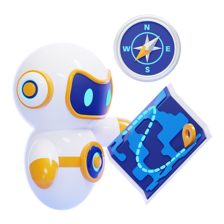 Robot navigating  3D Icon