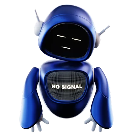 Robot No Signal  3D Illustration