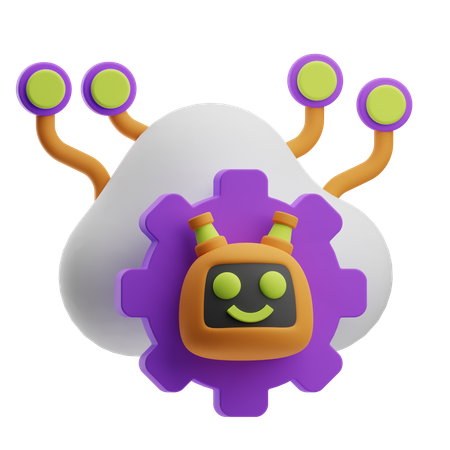 Robot nuage  3D Icon