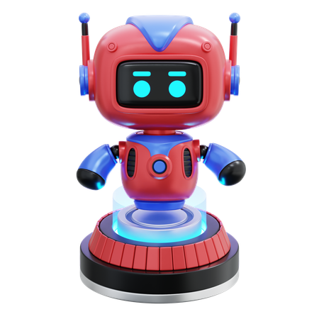 Robot On Portal Machine  3D Illustration