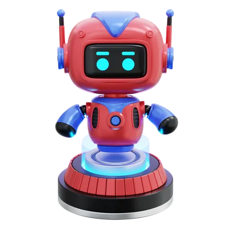 Robot On Portal Machine  3D Illustration