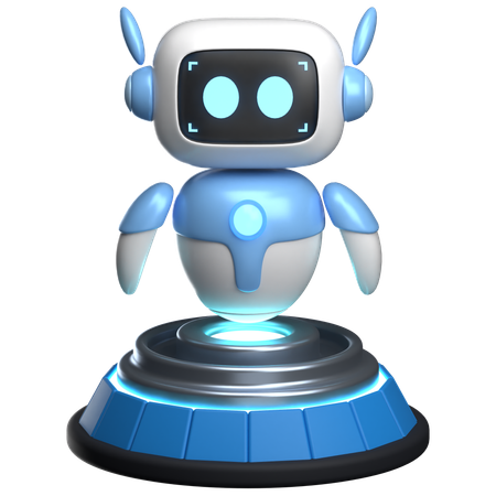 Robot On Stage  3D Illustration