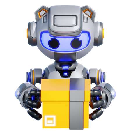 ROBOT PACKAGE DELIVERY  3D Illustration