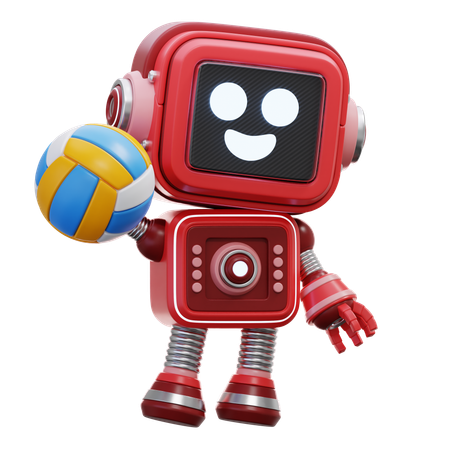 Robot Playing Volleyball  3D Icon