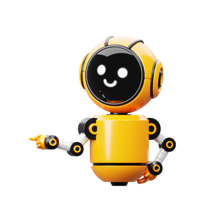 Robot pointing at something  3D Illustration