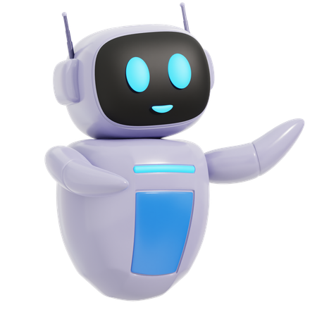 Robot Pointing Direction  3D Illustration