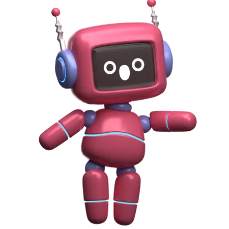 Robot Pointing Something  3D Illustration