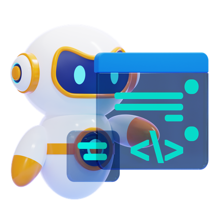 Robot programming  3D Icon