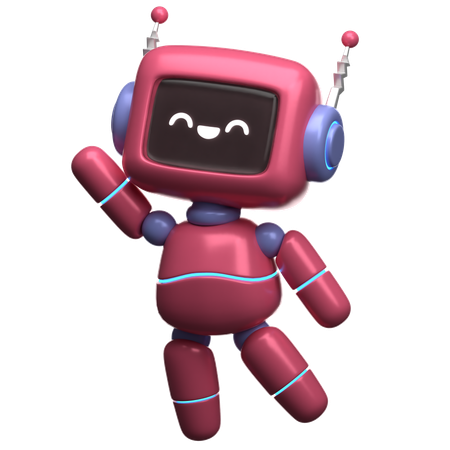 Robot Raised Hand  3D Illustration