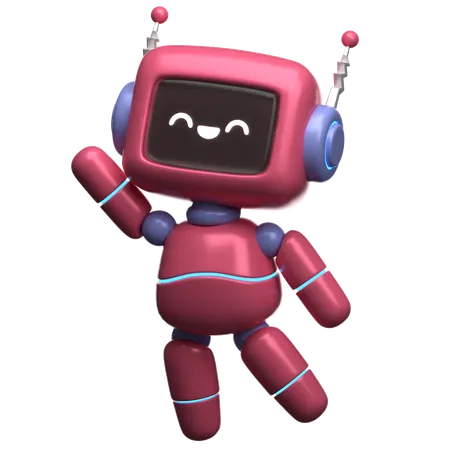 Robot Raised Hand  3D Illustration