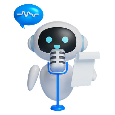 Robot Reading A Script  3D Icon