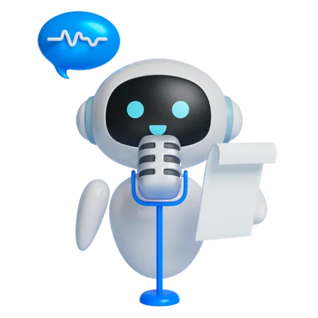 Robot Reading A Script  3D Icon