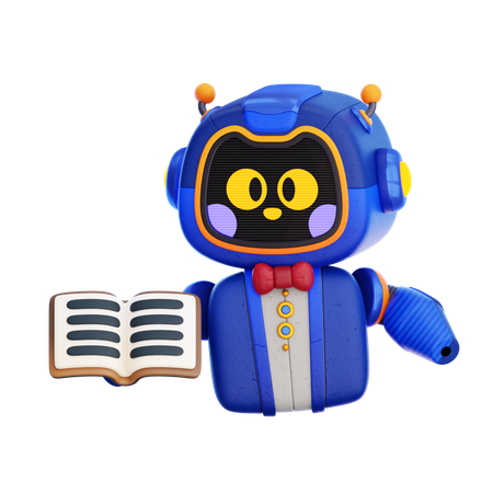 Robot Reading Book  3D Icon