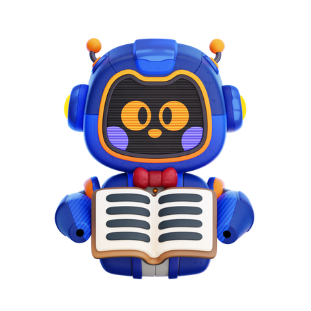 Robot Reading Book  3D Icon