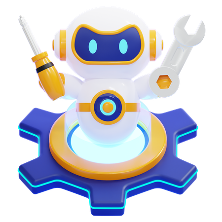 Robot realizando mantenimiento  3D Icon