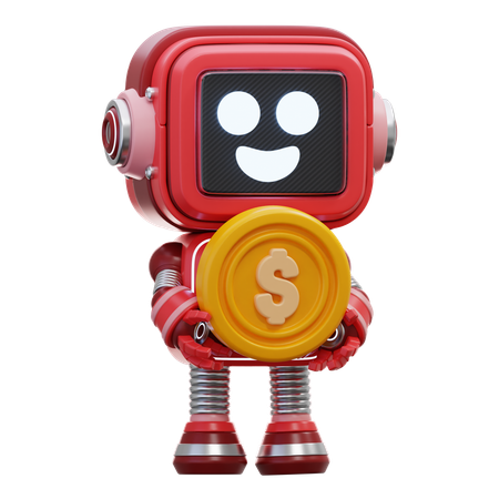 Robot da monedas  3D Illustration