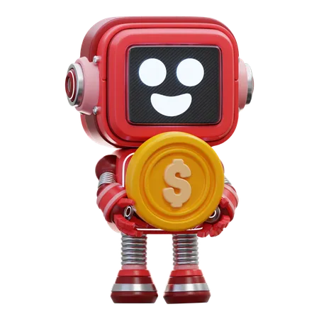 Robot da monedas  3D Illustration