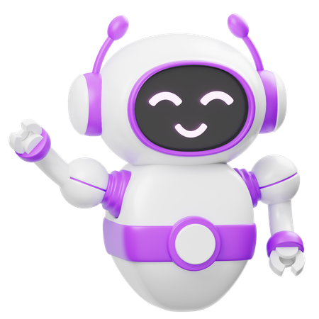 Robot Say Hai  3D Illustration