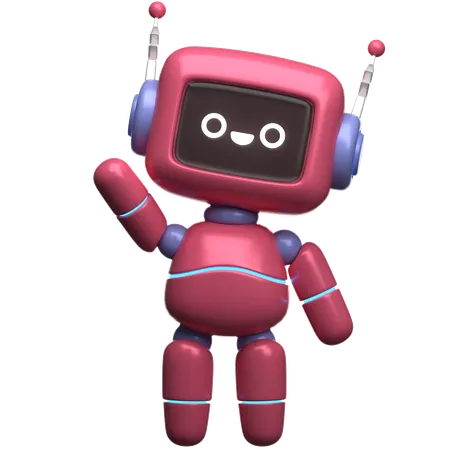 Robot Say Hi  3D Illustration