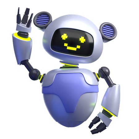 Robot Say Hi  3D Illustration