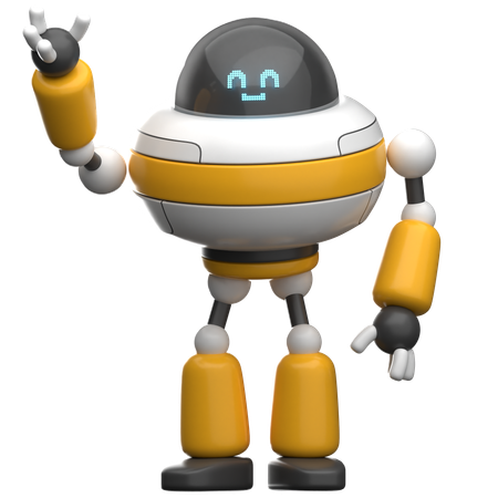 Robot Say Hi  3D Illustration