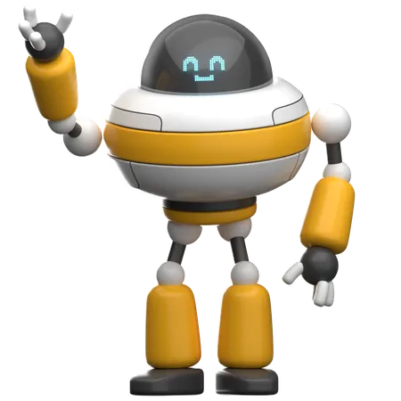 Robot Say Hi  3D Illustration