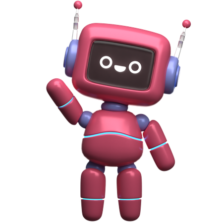 Robot Say Hi  3D Illustration