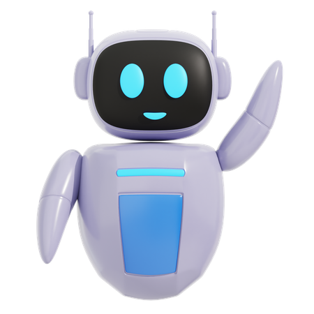 Robot Say Hi  3D Illustration