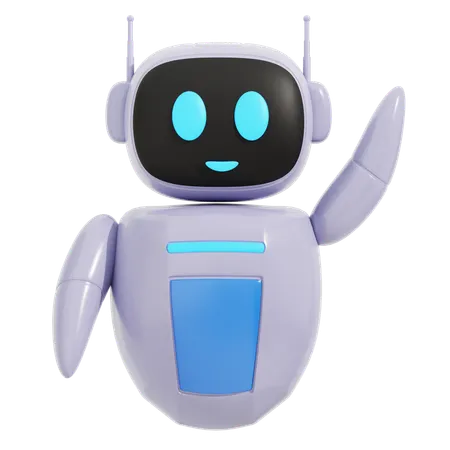 Robot Say Hi  3D Illustration