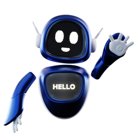 Robot Says Hello  3D Illustration