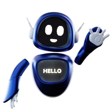 Robot Says Hello  3D Illustration