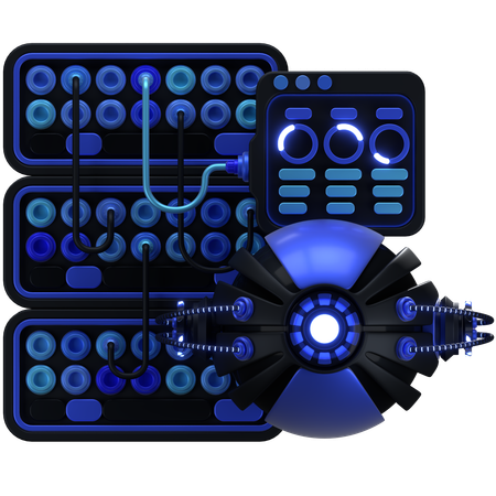 ロボットサーバー  3D Icon